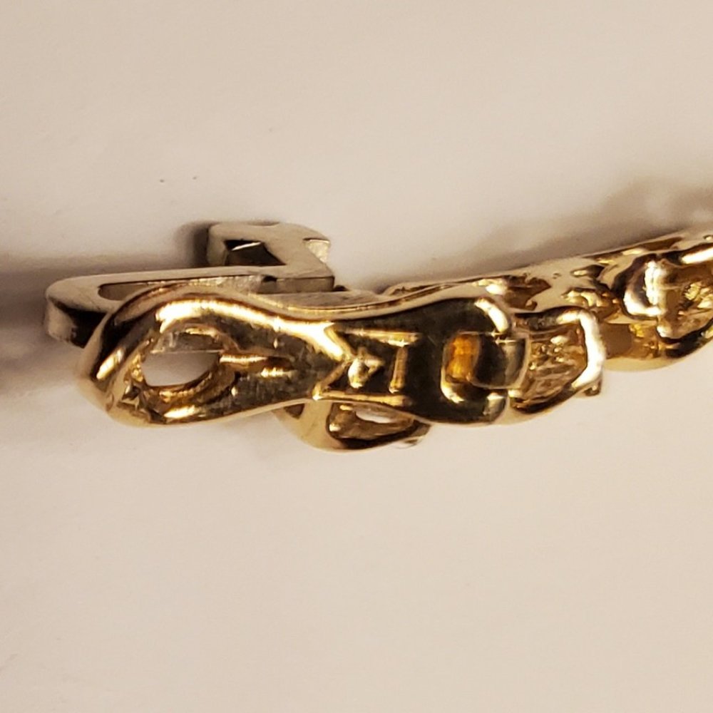 Diamond tennis S-link bracelet 14K yellow gold - Picture 11 of 13